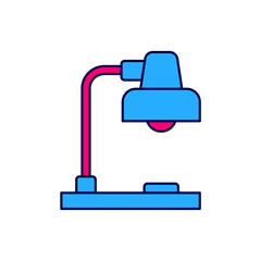 Filled outline Table lamp icon isolated on white background. Vector