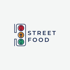 street food logo design fastfood modern business kitchen