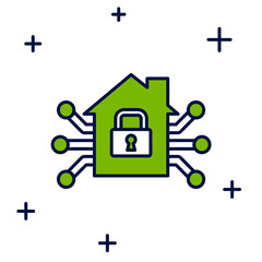 Filled outline Smart home icon isolated on white background. Remote control. Vector