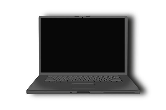 Laptop frame less blank screen. Realistic laptop Mockup generic device. 3d rendering.