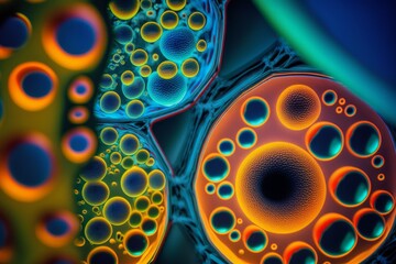 abstract image of human cells vibrant orange created with Generative AI technology