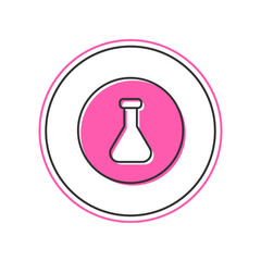 Filled outline Test tube and flask chemical laboratory test icon isolated on white background. Laboratory glassware sign. Vector