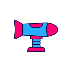 Filled outline Swing plane on the playground icon isolated on white background. Childrens carousel with plane. Amusement icon. Vector