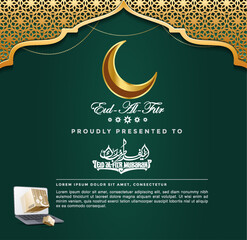 Fototapeta na wymiar modern Islamic holiday banner social media post template