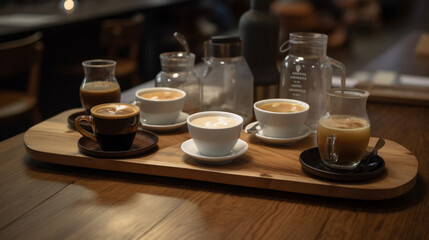 Obraz na płótnie Canvas coffee presentation in cafe. Generative AI.
