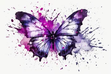 Wanddecoratie Grunge vlinders butterfly on a white background  © Man888
