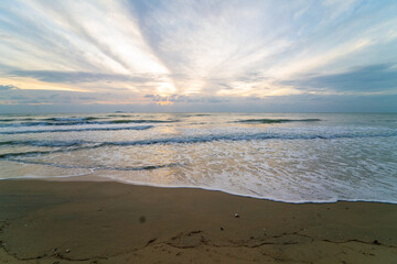 Serenity sea baech white sand morning sunrise