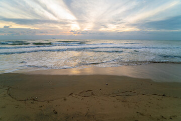 Serenity sea baech white sand morning sunrise