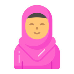 Girl wearing hijab showing concept of muslim girl icons