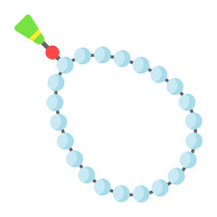 A chain of holy beads for worship concept of tasbih, holy rosary icon