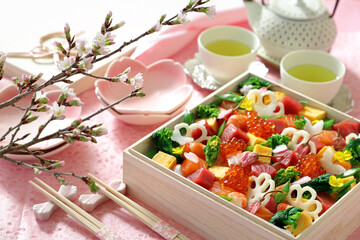 お花見　海鮮ちらし寿司　ばらちらし寿司　花ちらし寿司