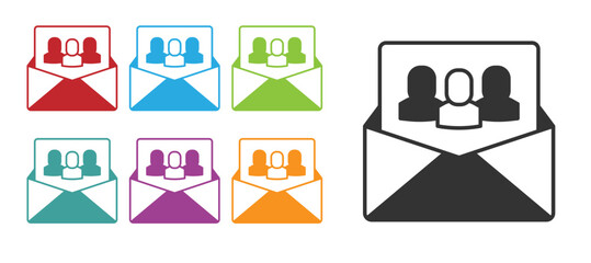 Black Project team base icon isolated on white background. Business analysis and planning, consulting, team work, project management. Developers. Set icons colorful. Vector