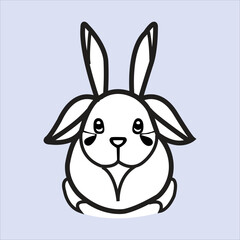 A cute rabbit is sitting Styles Drawing for color books 
