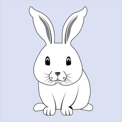 A cute rabbit is sitting Styles Drawing for color books 