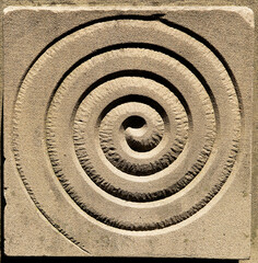 Fototapeta na wymiar Spirale bei der kath. Kirche, Heiden, Appenzell-Ausserrhoden, Schweiz