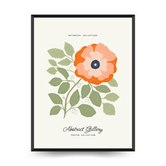 Abstract floral posters template. Modern trendy Matisse minimal style. Groovy. Hand drawn design for wallpaper, wall decor, print, postcard, cover, template, banner. 