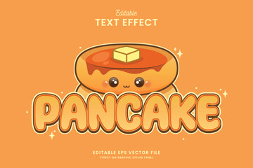 decorative editable pancake text effect vector design - obrazy, fototapety, plakaty