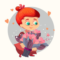 Happy mothers day illustration Thank you card with blooming flowers. Use for Boarding Pass, birthday card, invitations, Birthday card Vector illustration