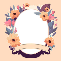 Happy mothers day illustration Thank you card with blooming flowers. Use for Boarding Pass, birthday card, invitations, Birthday card Vector illustration