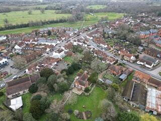 Fototapeta na wymiar Ripley Village Surrey high angle UK Drone, Aerial, .