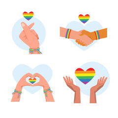 Happy pride month LBGTQ concept. Pride month with rainbow flag.