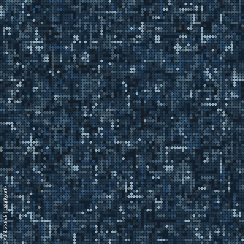 Aufkleber seamless blue camouflage pattern with with pixel retro effect. small mixed particles. dense abstract