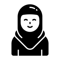 Girl wearing hijab showing concept of muslim girl icons
