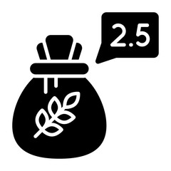 Grain sack with chat bubble denoting concept of zakat vector