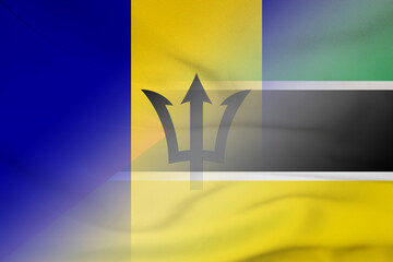 Barbados and Mozambique national flag international relations MOZ BRB