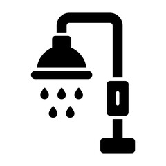 An amazing vector of shower with water drops, icon of taking ghusl