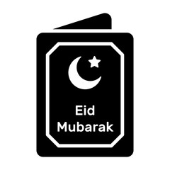 Eid mubarak greeting card in modern style easy to use icon, premium vector