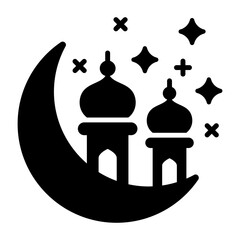 Conceptual vector of ramadan crescent moon, premium icon