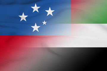 Samoa and UAE national flag transborder negotiation ARE WSM