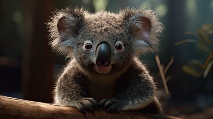 Fototapeta premium Cute and Cuddly, A collection of photographs featuring a variety of adorable animals, including baby pandas, koalas, and otters, Illustration Generative AI