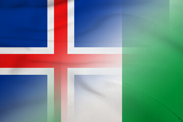 Iceland and Nigeria official flag international contract NGA ISL