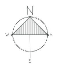 north indication vector icon - ideal for representation and technical projects of architecture and engineering.