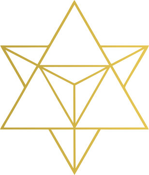 Merkaba symbol heart opener gold