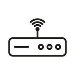 WiFi Router Outline Icons, Modem Icons, Wireless Router Connectivity, Broadband Line, Internet Connection, Access Point Vector Icons