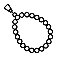 A chain of holy beads for worship concept of tasbih, holy rosary icon
