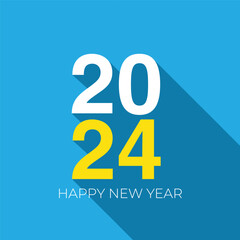 2024 Happy new year creative design background or greeting card. illustrator Vector