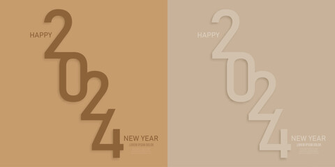 2024 number elegant vector logo design. With clean thin numbers for 2024 new year celebration. perfect typography for 2024 save the date luxury designs and new year celebration.