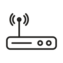 WiFi Router Outline Icons, Modem Icons, Wireless Router Connectivity, Broadband Line, Internet Connection, Access Point Vector Icons