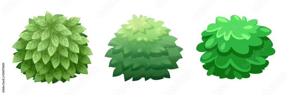 Aufkleber bush vector game template gui kit. bush elements for build game