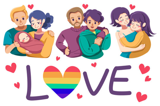 Happy pride month LBGTQ concept. Pride month with rainbow flag