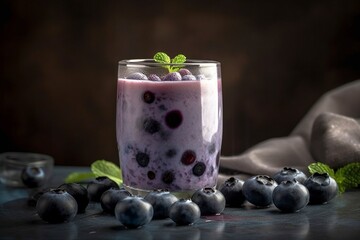 Blueberry smoothie, created with generative AI