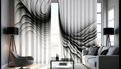 the beautiful patterned curtain also affects the atmosphere of the living room