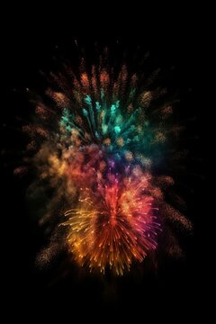 Colorful fireworks in the sky, created with generative AI