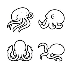 octopus outline drawing minimalist style.