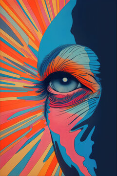 Psychedelic Artwork of an Open Eye. Generative AI