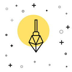 Black line Magic stone icon isolated on white background. Fantasy crystal. Jewelry gem for game. Random dynamic shapes. Vector